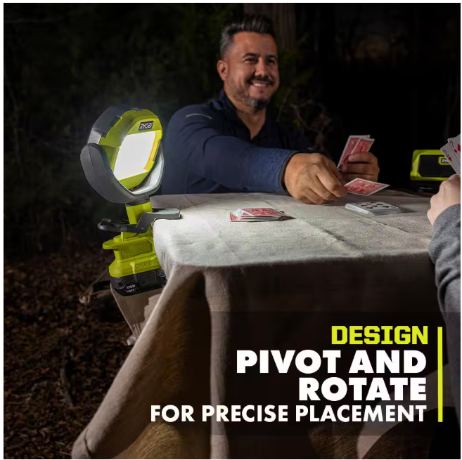 RYOBI ONE+ 18V Cordless LED Clamp Light Kit with 1.5 Ah Battery and Charger