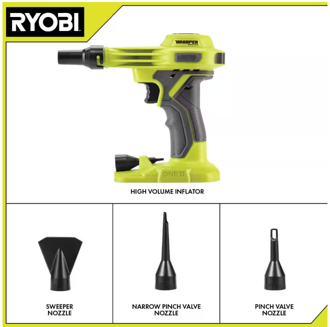 RYOBI ONE+ 18V Cordless High Volume Inflator (Tool Only)