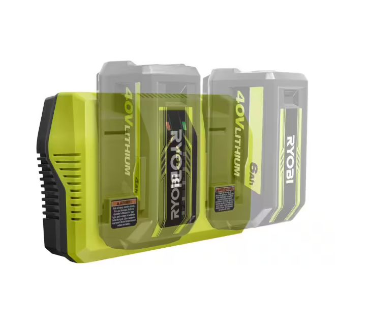 RYOBI 40-Volt Lithium Ion Dual Port Rapid Charger