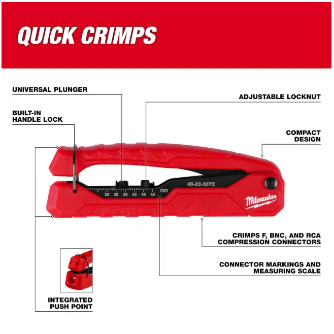 Milwaukee Coax Compression Crimper