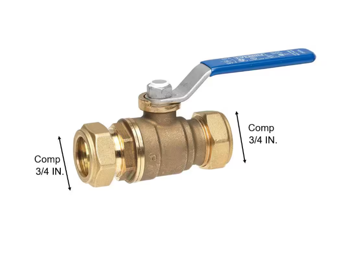 Everbilt 3/4 in. COMP x 3/4 in. COMP Standard Port Lead Free Brass Ball Valve