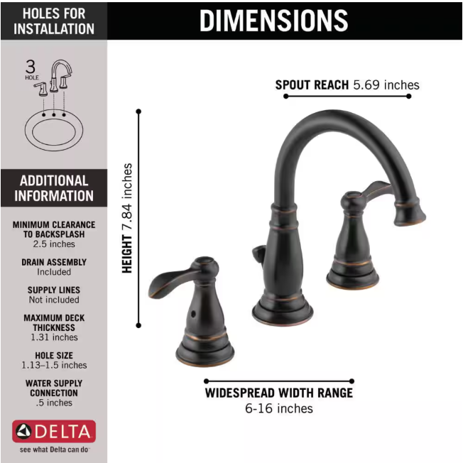 Delta Porter 8 in. Widespread 2-Handle Bathroom Faucet in Oil Rubbed Bronze