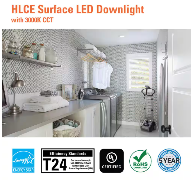 HALO HLCE 6 in. 3000K Integrated LED Recessed Light Trim (6-Pack), Title 20 Compliant