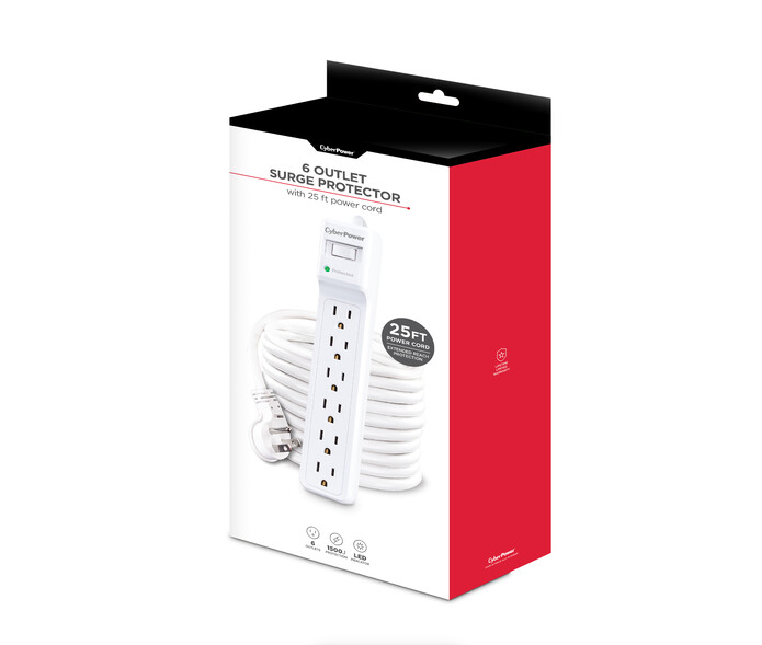 CyberPower 25 ft. Cord 6-Outlet B625 Surge Protector