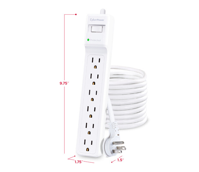 CyberPower 25 ft. Cord 6-Outlet B625 Surge Protector