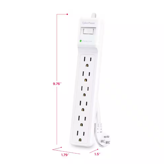 CyberPower 15 ft. 6-Outlet Cord 1500J Surge Protector