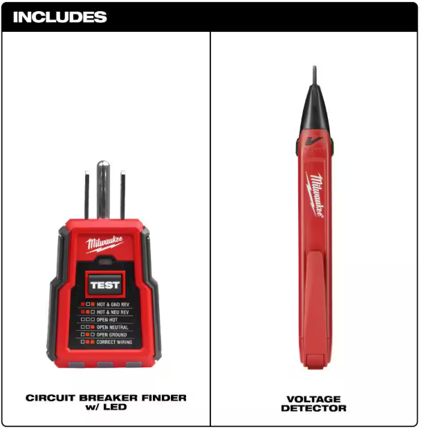 Milwaukee Non-Contact Voltage and GFCI Receptacle Premium Test Kit
