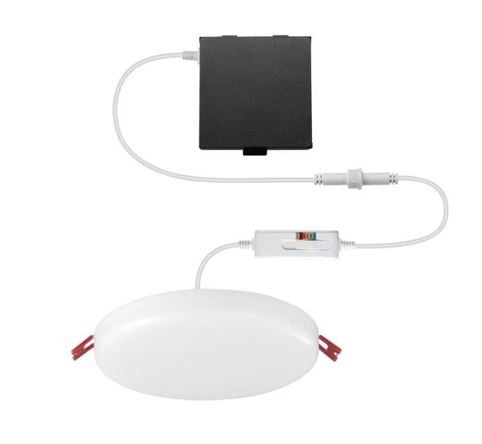 Commercial Electric Trimless Integrated LED 6 in Round Adjustable Color Temp Canless Recessed Light for Kitchen Bathroom Livingroom, White (4-Pack)