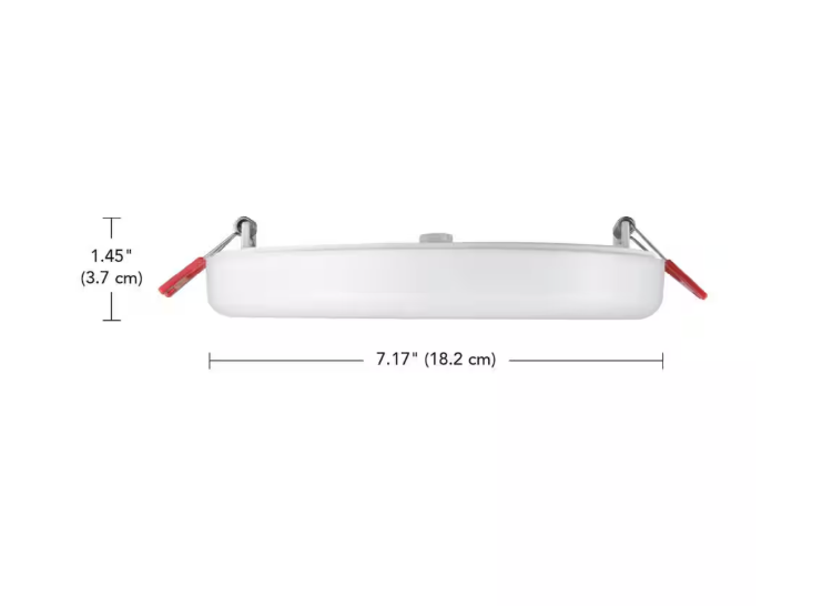 Commercial Electric Trimless Integrated LED 6 in Round Adjustable Color Temp Canless Recessed Light for Kitchen Bathroom Livingroom, White (4-Pack)