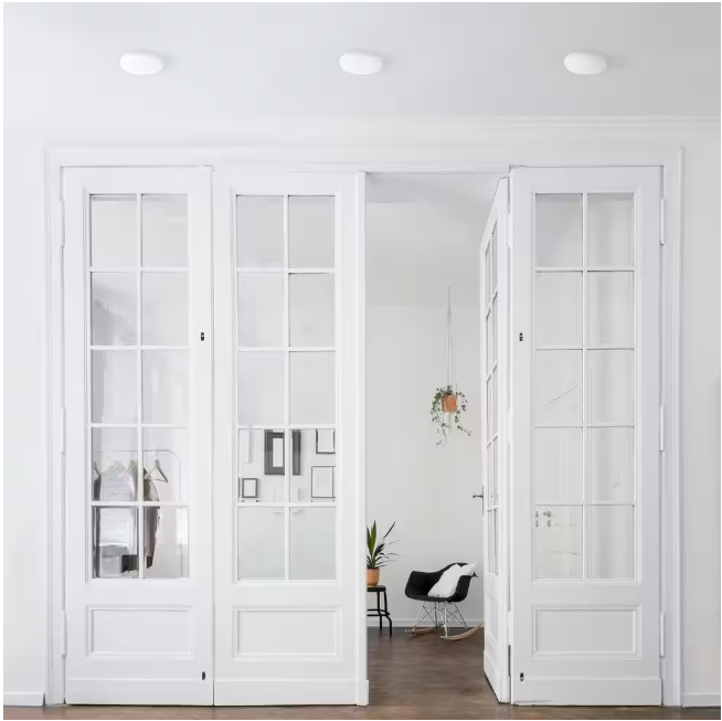 Commercial Electric Trimless Integrated LED 6 in Round Adjustable Color Temp Canless Recessed Light for Kitchen Bathroom Livingroom, White (4-Pack)