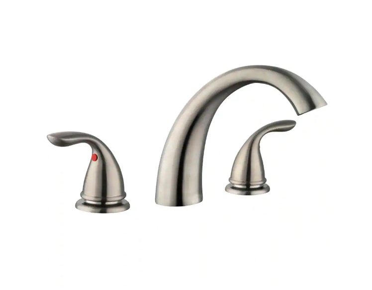 Glacier Bay Builders 2-Handle Deck-Mount Roman Tub Faucet in Brushed Nickel