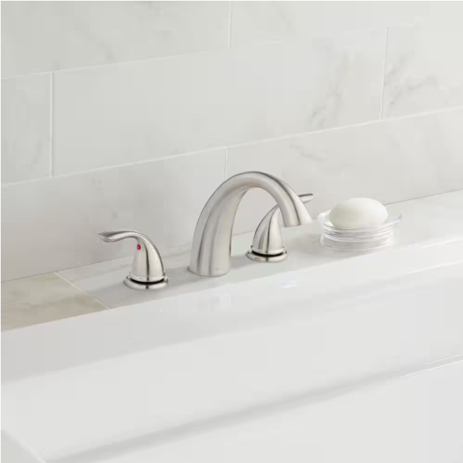 Glacier Bay Builders 2-Handle Deck-Mount Roman Tub Faucet in Brushed Nickel