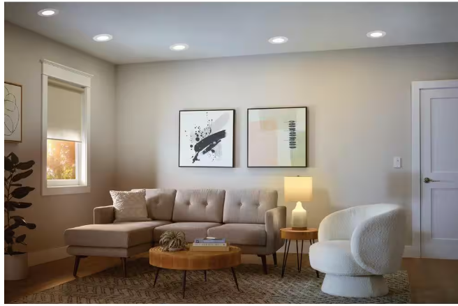 Commercial Electric 5/6 in. Integrated LED Recessed Retrofit Light Trim with Selectable Color Temperature, (4-Pack)