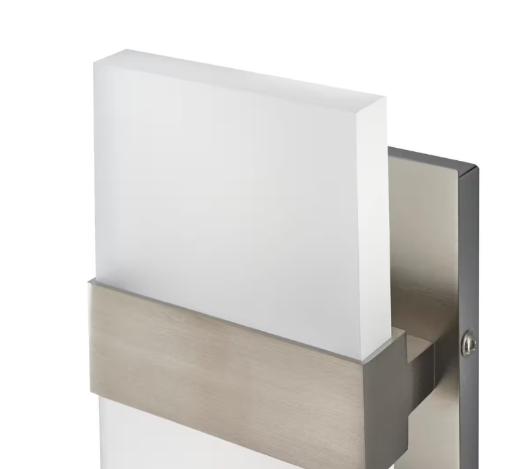 Home Decorators Collection Alberson 5 in. Brushed Nickel 2-Light LED Sconce