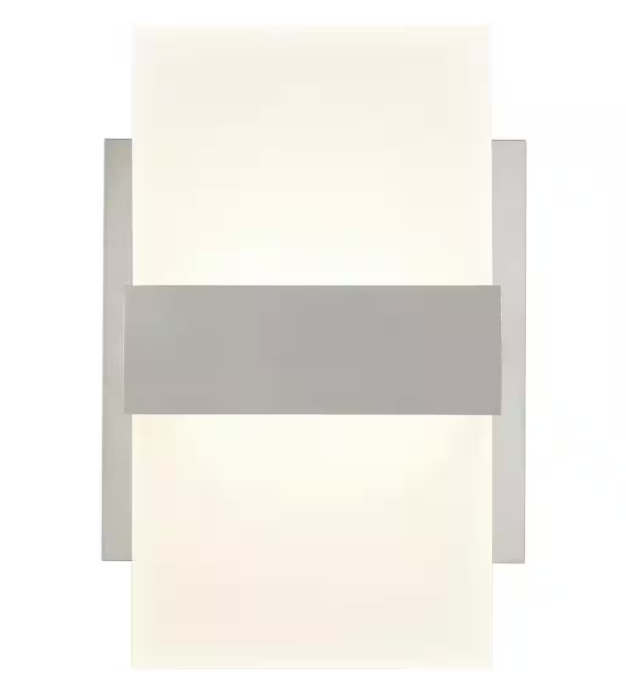 Home Decorators Collection Alberson 5 in. Brushed Nickel 2-Light LED Sconce