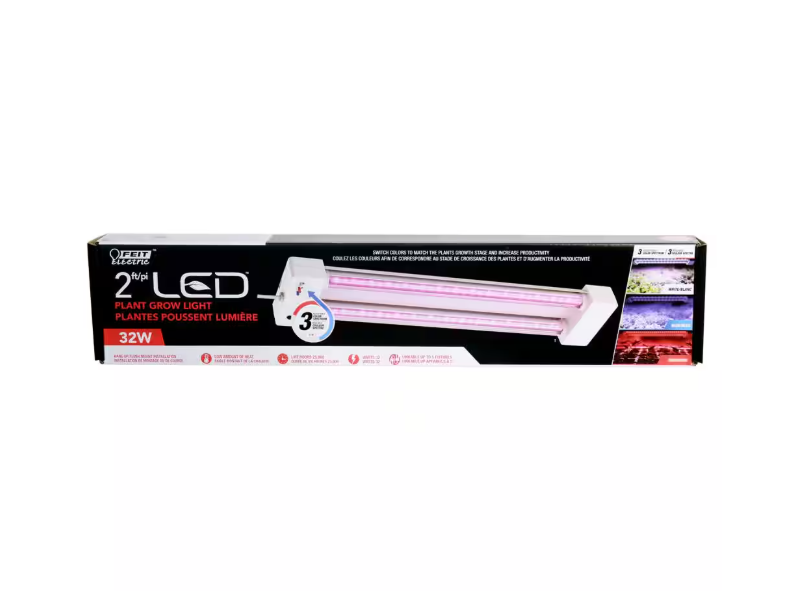 Feit Electric 2 ft. 32-Watt White LED 3 Adjustable Spectrum Linkable Plant Grow Light Fixture