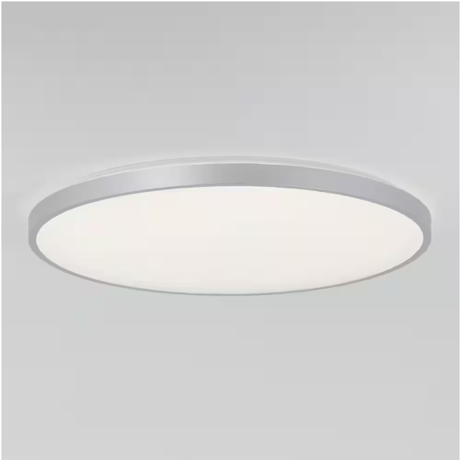 Artika Europa 21 in. 1-Light Modern Silver Integrated LED 3 CCT Flush Mount Ceiling Light Fixture for Kitchen or Bedroom