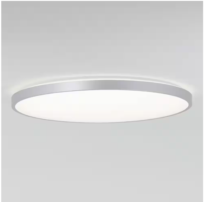 Artika Europa 21 in. 1-Light Modern Silver Integrated LED 3 CCT Flush Mount Ceiling Light Fixture for Kitchen or Bedroom