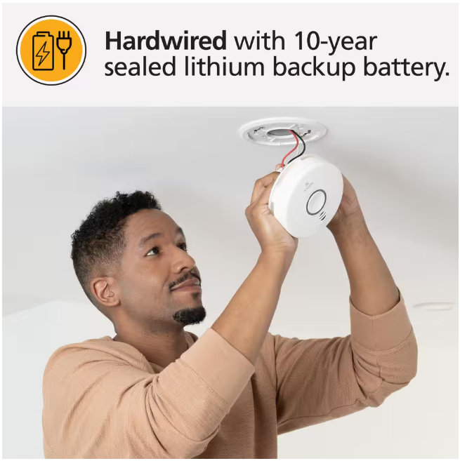 Kidde Smart Hardwired Wi-Fi Enabled Smoke Detector and Indoor Air Quality Monitor Photoelectric Sensor 21032069