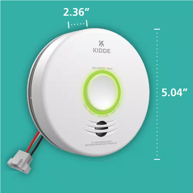 Kidde Smart Hardwired Wi-Fi Enabled Smoke Detector and Indoor Air Quality Monitor Photoelectric Sensor 21032069