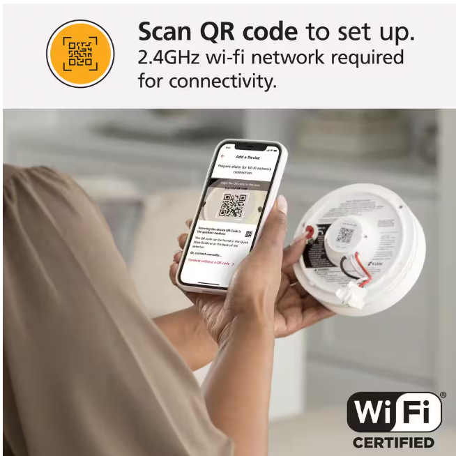 Kidde Smart Hardwired Wi-Fi Enabled Smoke Detector and Indoor Air Quality Monitor Photoelectric Sensor 21032069