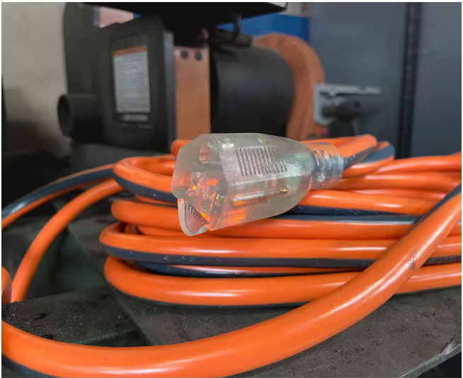 RIDGID 50 ft. 10/3 Heavy Duty Indoor/Outdoor SJTW Extension Cord with Lighted End, Orange/Grey