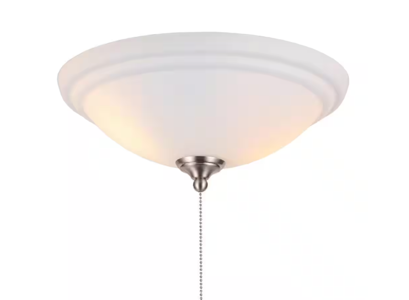Hampton Bay 2-Light White Glass Bowl Ceiling Fan LED Light Kit