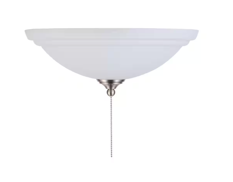 Hampton Bay 2-Light White Glass Bowl Ceiling Fan LED Light Kit