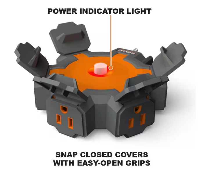 RIDGID 5-Outlet Extension Cord Hub
