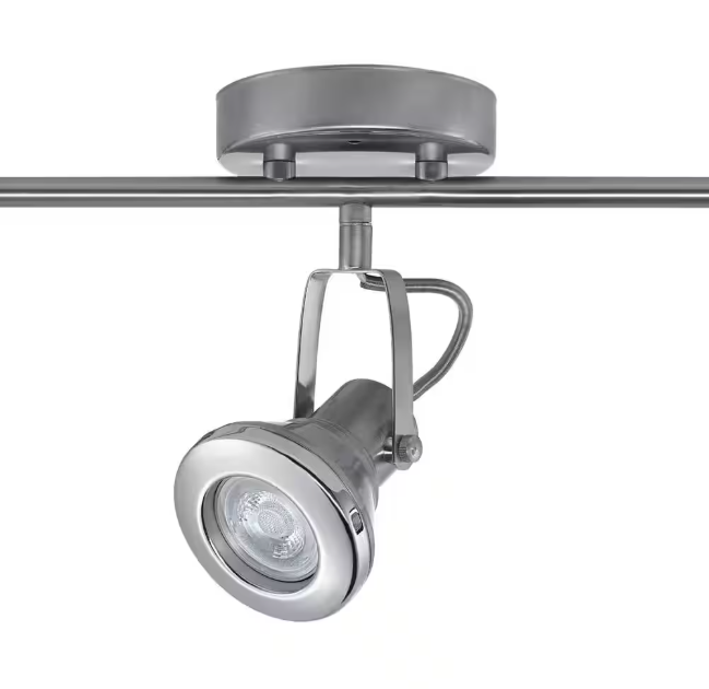 Hampton Bay Theodore Collection LED 3-Light Brushed Steel Track with Chrome Accents