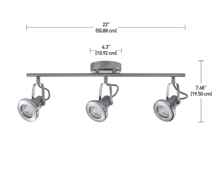 Hampton Bay Theodore Collection LED 3-Light Brushed Steel Track with Chrome Accents