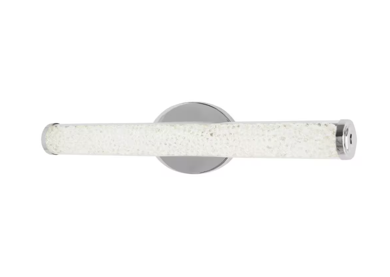 Home Decorators Collection Sibley 24 in. 1-Light Chrome LED Dimmable Bathroom Vanity Light Bar with Clear Glass and Clear Crystals, Bulb Included
