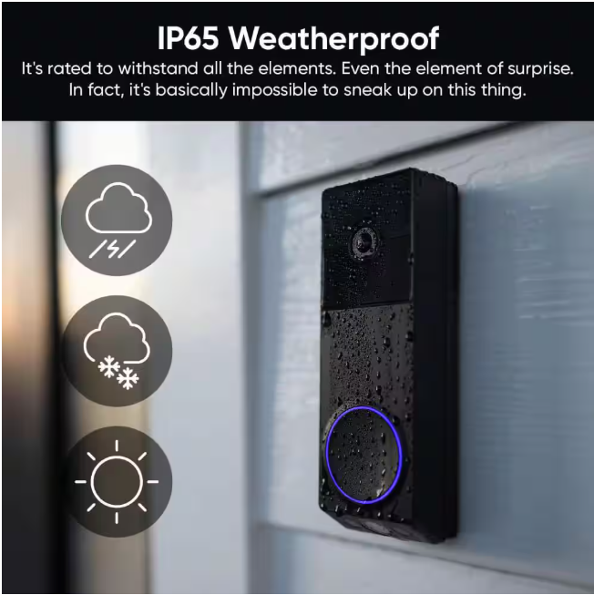 Wyze Wireless Duo Cam Video Doorbell, Battery Powered, 2K Full HD Video, 2 Cameras (People and Package), Color Night Vision