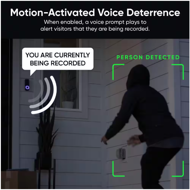 Wyze Wireless Duo Cam Video Doorbell, Battery Powered, 2K Full HD Video, 2 Cameras (People and Package), Color Night Vision