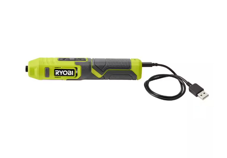 Ryobi 4V 1/4 in. Screwdriver Kit w /Bit Accessories and cable FVD01KSB