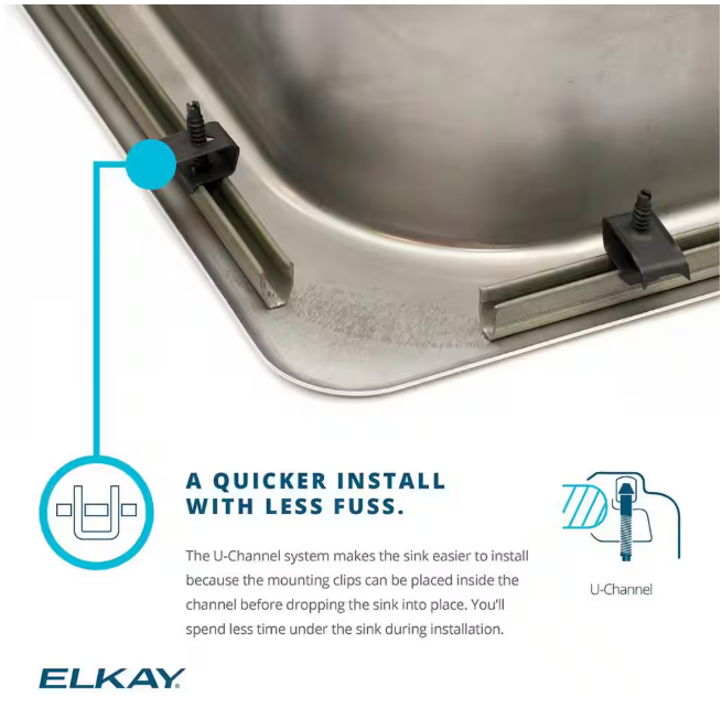 Elkay 15 in. Drop-in Single Bowl 20-Gauge Durable Satin Stainless Steel Kitchen Sink Kit w/ Faucet