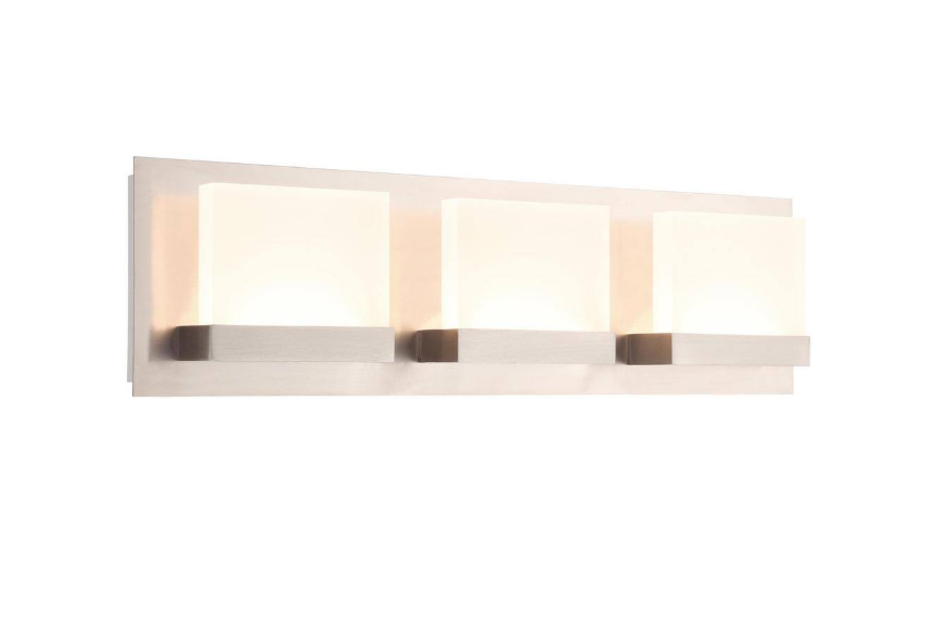 Home Decorators Collection Alberson Collection 3-Light Brushed Nickel LED Vanity Light with Frosted Acrylic Shade