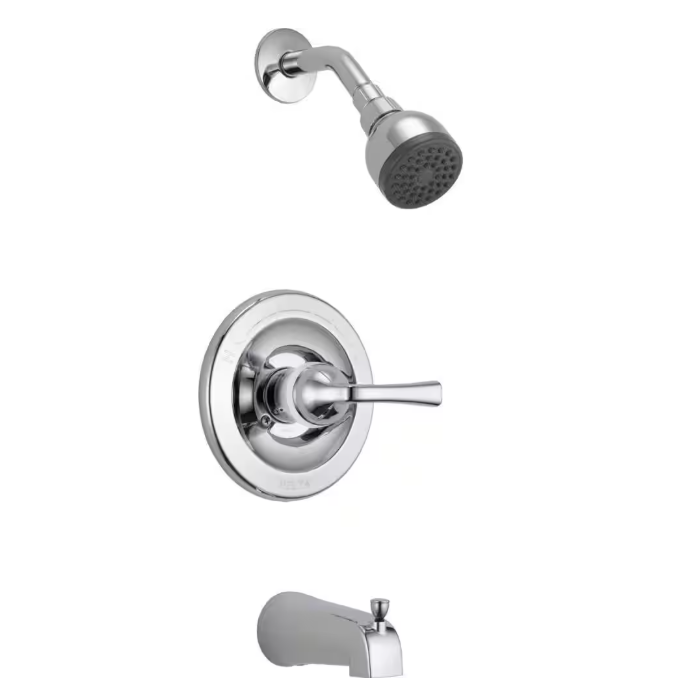 Delta Foundations Single-Handle 1-Spray Tub and Shower Faucet in Brushed Nickel (Valve Included)