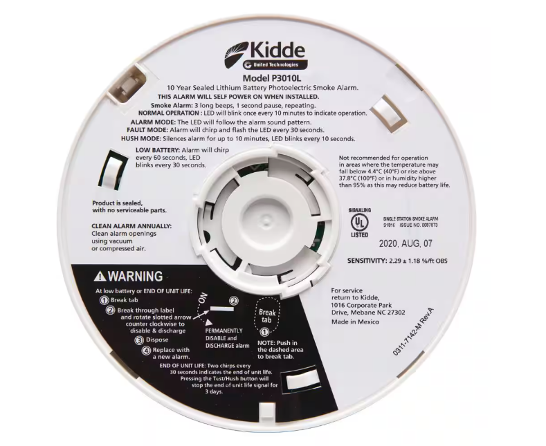 Kidde 10 Year Worry -Free Battery Powered Smoke Detector with Photoelectric Sensor (2-Pack) 21029898