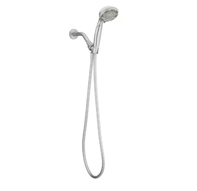 Glacier Bay 4 in. 6-Spray Wall Mount Handheld Shower Head in Brushed Nickel