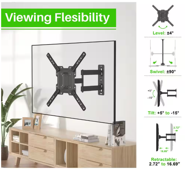 Commercial Electric Full Motion TV Wall Mount for 23 in. to 63 in. TVs