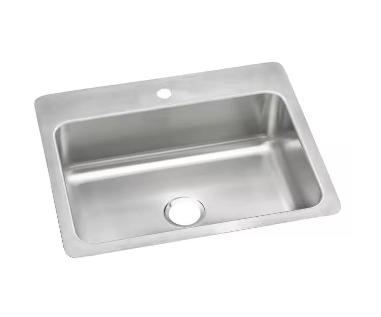 Elkay Dayton 27 in. Drop-In/Undermount Single Bowl 18-Gauge Stainless Steel Kitchen Sink Only