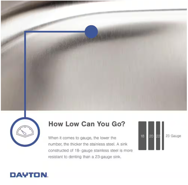 Elkay Dayton 27 in. Drop-In/Undermount Single Bowl 18-Gauge Stainless Steel Kitchen Sink Only