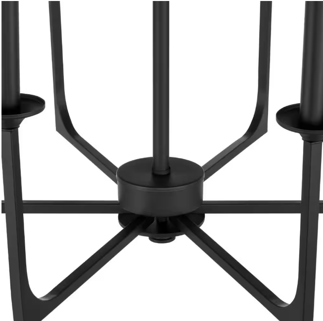 Hampton Bay Highgate 6-Light Matte Black Chandelier