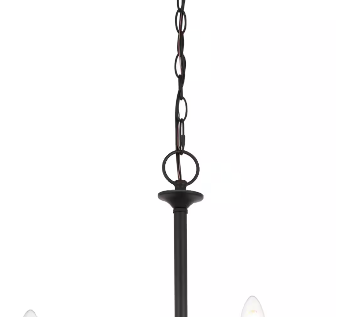 Hampton Bay Highgate 6-Light Matte Black Chandelier