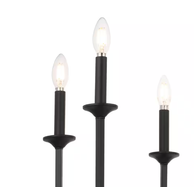 Hampton Bay Highgate 6-Light Matte Black Chandelier