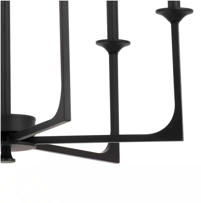 Hampton Bay Highgate 6-Light Matte Black Chandelier