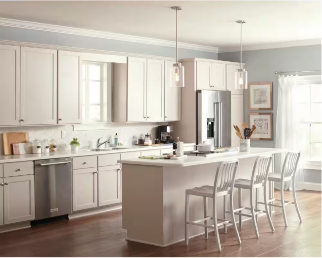 Hampton Bay Mullins 6.75 in. 1-Light Brushed Nickel Mini Pendant with Clear Glass Shade