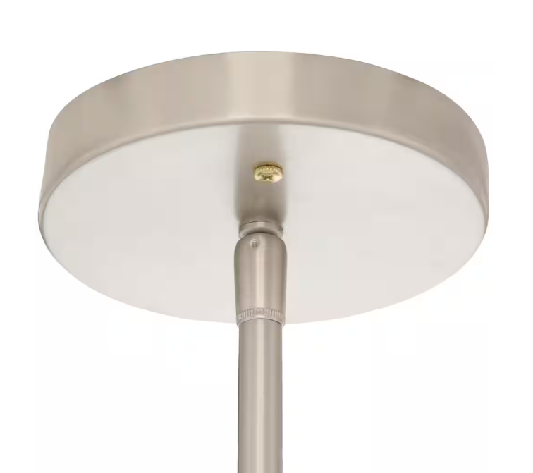Hampton Bay Mullins 6.75 in. 1-Light Brushed Nickel Mini Pendant with Clear Glass Shade