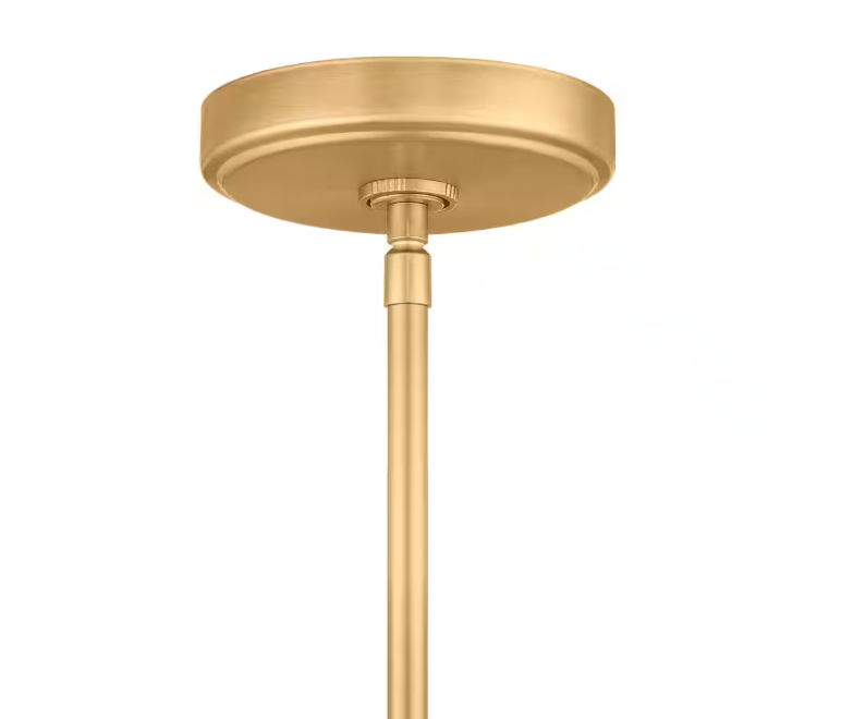 Home Decorators Collection Clermont 1-Light Satin Brass Shaded Pendant Light with Milk Glass Shade